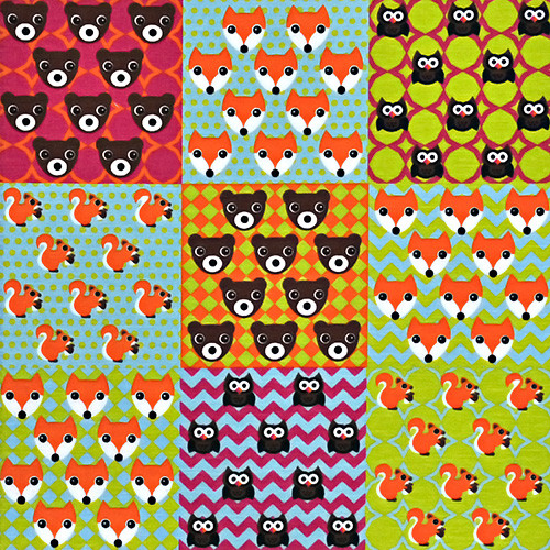 patchwork animals in multi - vastag, erős szövet méteráru