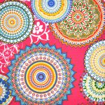 mandala on fuchsia - vastag, erős szövet méteráru