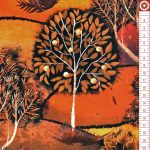 őszi erdő - forest hill digital in autumn - középvastag prémium szövet méteráru