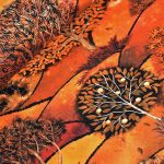 őszi erdő - forest hill digital in autumn - középvastag prémium szövet méteráru