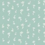 virágok pasztell kéken - európai pamut puplin méteráru