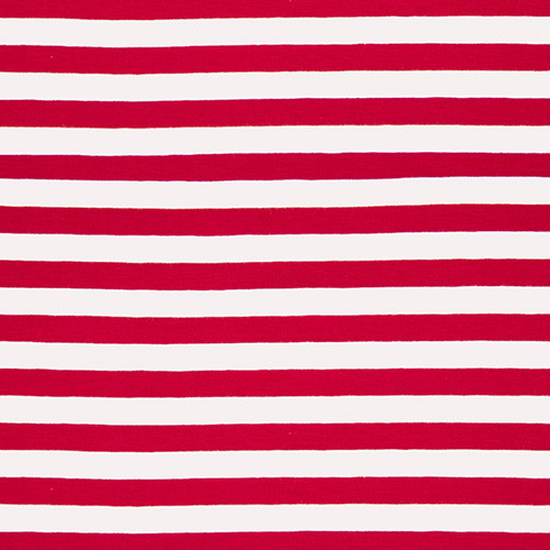 stripes red and white - mintás jersey méteráru