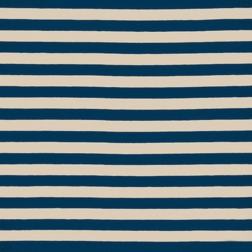 stripes navy and beige - mintás jersey méteráru