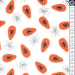 papayas on white - mintás jersey méteráru