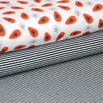 papayas on white - mintás jersey méteráru