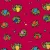 elefántok - euphoric elephants on ruby - mintás pamut jersey méteráru