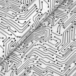 nyomtatott áramkör - fehér - mintás jersey méteráru