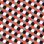 hexagon tangerine - mintás jersey méteráru