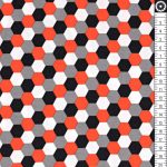 hexagon tangerine - mintás jersey méteráru