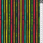 színes csíkok - chili smiles - stripes in jet - mintás jersey méteráru