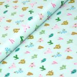 kaktusz - ocean drive - cactus in mint - designer pamut méteráru