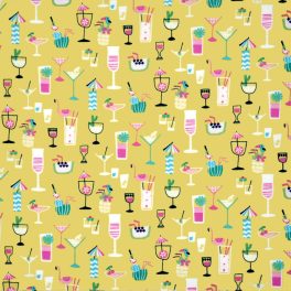   koktél - ocean drive - cocktails in yellow - designer pamut méteráru