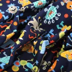 monster mash navy - designer pamut méteráru