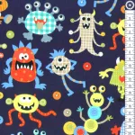 monster mash navy - designer pamut méteráru