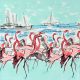 flamingo border - designer pamut méteráru