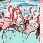 flamingo border - designer pamut méteráru