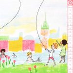 nyári bordűr - sommer - double border - designer pamut méteráru