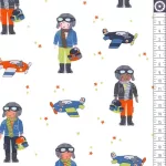 flight school - little aviators in cloud - designer pamut méteráru