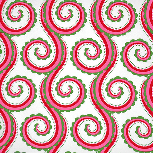 large curly swirl in santa - - designer pamut méteráru