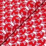 rustique winter - bucks and boughs in cranberry - designer pamut méteráru