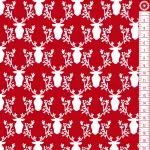 rustique winter - bucks and boughs in cranberry - designer pamut méteráru
