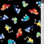 munkagépek - diggers and dumpers - tossed diggers and dumpers in black - designer pamut méteráru