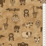 állatok - fun family day - all one in the world in tan - designer pamut méteráru