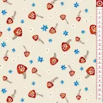 gomba - gnome sweet gnome - little forest mushrooms in ecru - designer pamut méteráru