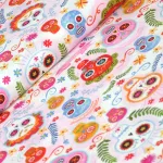koponya - la vida loca - sugar skulls in blush - designer pamut méteráru
