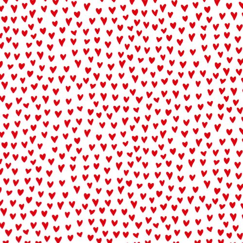 heart stitch in white  - designer pamutvászon méteráru