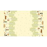 rókás bordűr (curiosity - fox border in cream) - designer pamutvászon dupla bordűrös méteráru