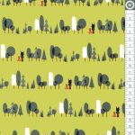 fasor - curiosity - trees in avocado - designer pamutvászon méteráru