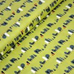 fasor - curiosity - trees in avocado - designer pamutvászon méteráru