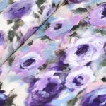 lila rózsa - dreaming of tuscany - regal roses in purple - designer pamutvászon méteráru