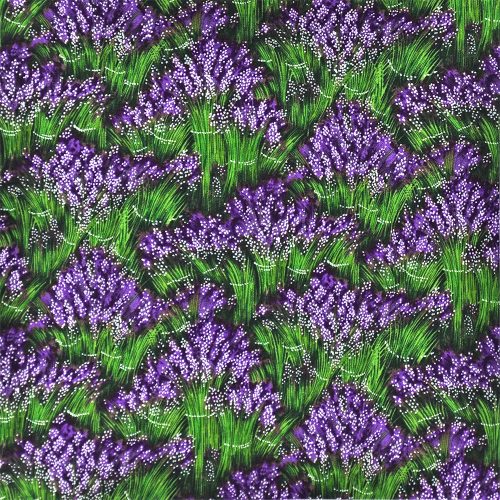 landscapes & florals - lavender in lilac - designer pamutvászon méteráru