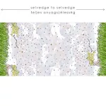 flower girl - metallic border in white - designer pamutvászon méteráru