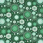 hópihe - fall into winter - snowflakes in green - designer pamutvászon méteráru