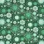 hópihe - fall into winter - snowflakes in green - designer pamutvászon méteráru