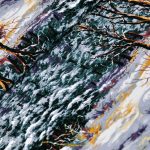 havas erdő - snowy woods in winter - designer pamutvászon méteráru