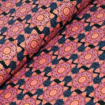 opulent floral - foulard in red - designer pamutvászon méteráru