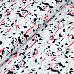 kutyák fehéren (bow-wow-wow - happy hounds in white) - designer pamutvászon méteráru