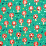 oroszlán - jungle safari - king of the jungle in jade - designer pamutvászon méteráru