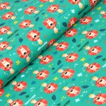 oroszlán - jungle safari - king of the jungle in jade - designer pamutvászon méteráru