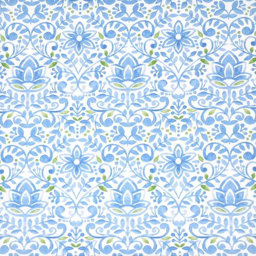 bluebird family - tapestry in blue - designer pamutvászon méteráru