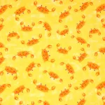 rákok - under the sea - oh snap in yellow - designer pamutvászon méteráru