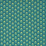 apró virágok - positivi-tea - cute as a button in teal - designer pamutvászon méteráru