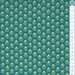 apró virágok - positivi-tea - cute as a button in teal - designer pamutvászon méteráru