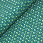 apró virágok - positivi-tea - cute as a button in teal - designer pamutvászon méteráru