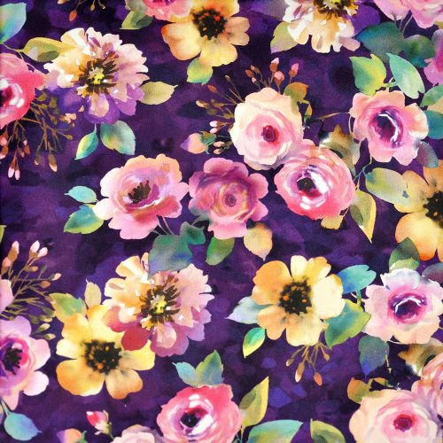 floral fancy - delicate breeze in purple - designer pamut méteráru
