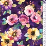 virágok lilán - floral fancy - delicate breeze in purple - designer pamut méteráru